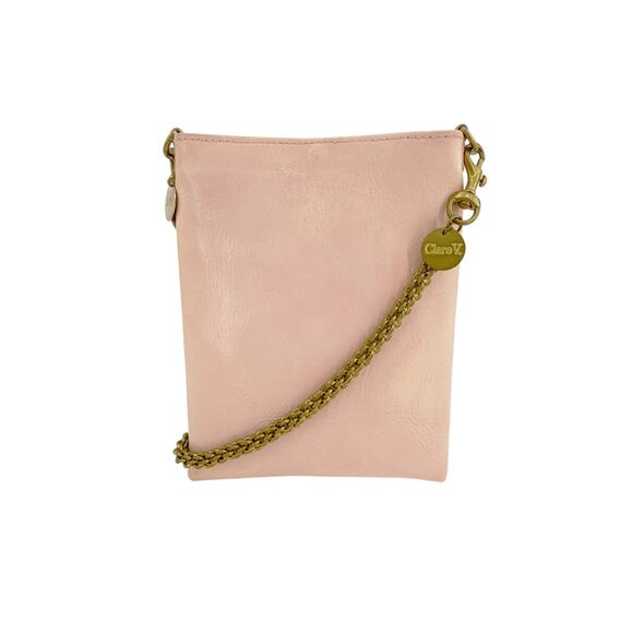CLARE V. Lauren Supreme Crossbody Bag in Ballet & Crossbody Chain Strap - Picture 1 of 16